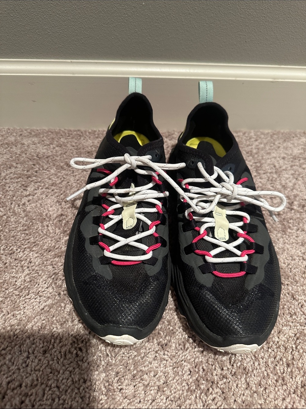 Sorel Black Athletic Sneakers with Pink and White Accents